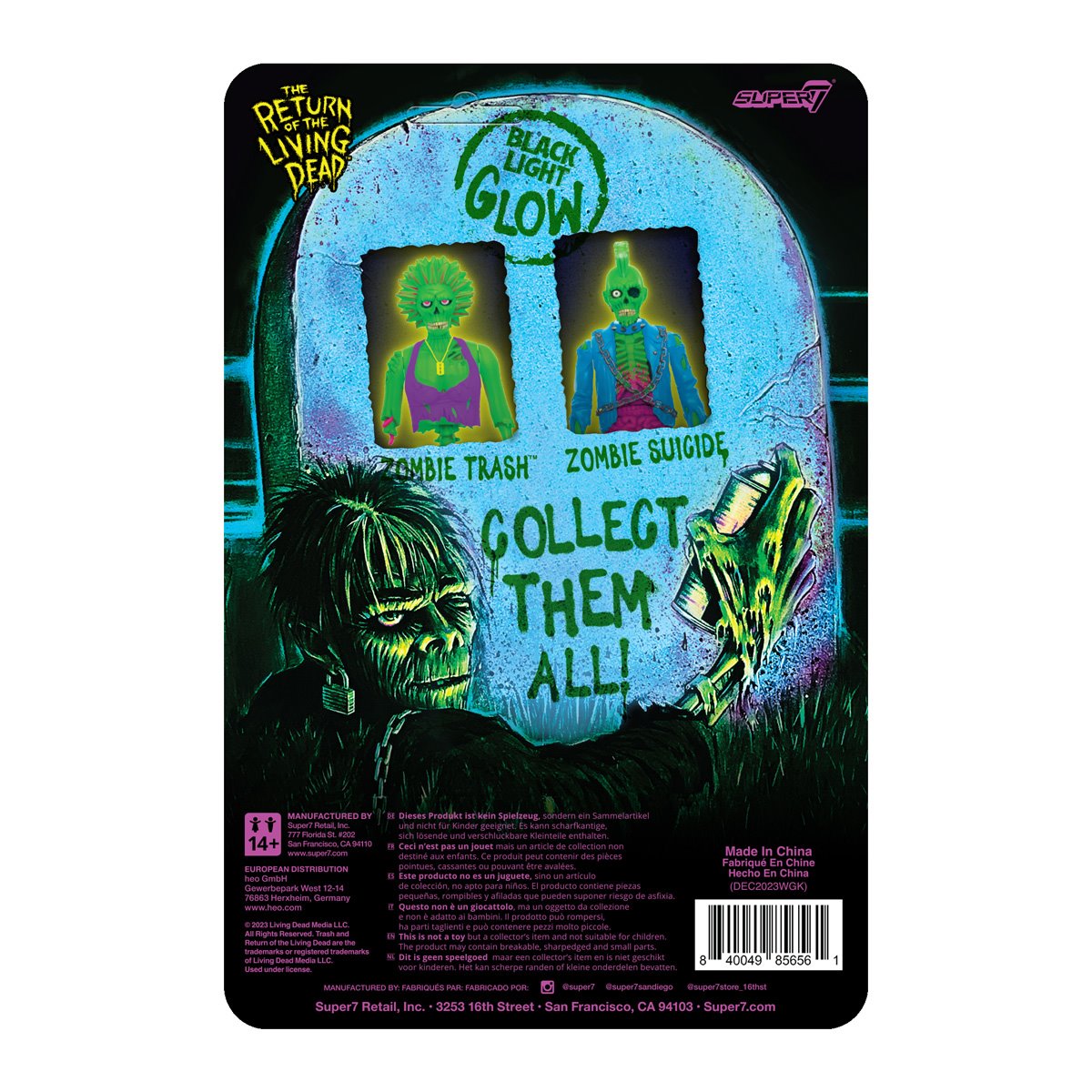 Return of the Living Dead Female Poster Zombie (Blacklight) 3 3/4-Inch ReAction Figure - Exclusive