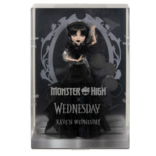 Load image into Gallery viewer, Monster High Wednesday Doll, Rave’N Wednesday Collectible in Black Gothic Gown
