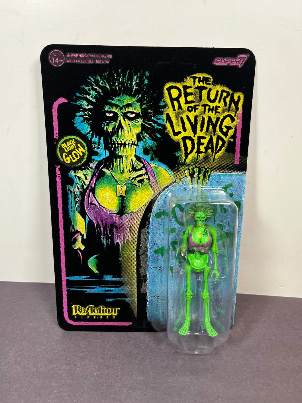 Return of the Living Dead Female Poster Zombie (Blacklight) 3 3/4-Inch ReAction Figure - Exclusive
