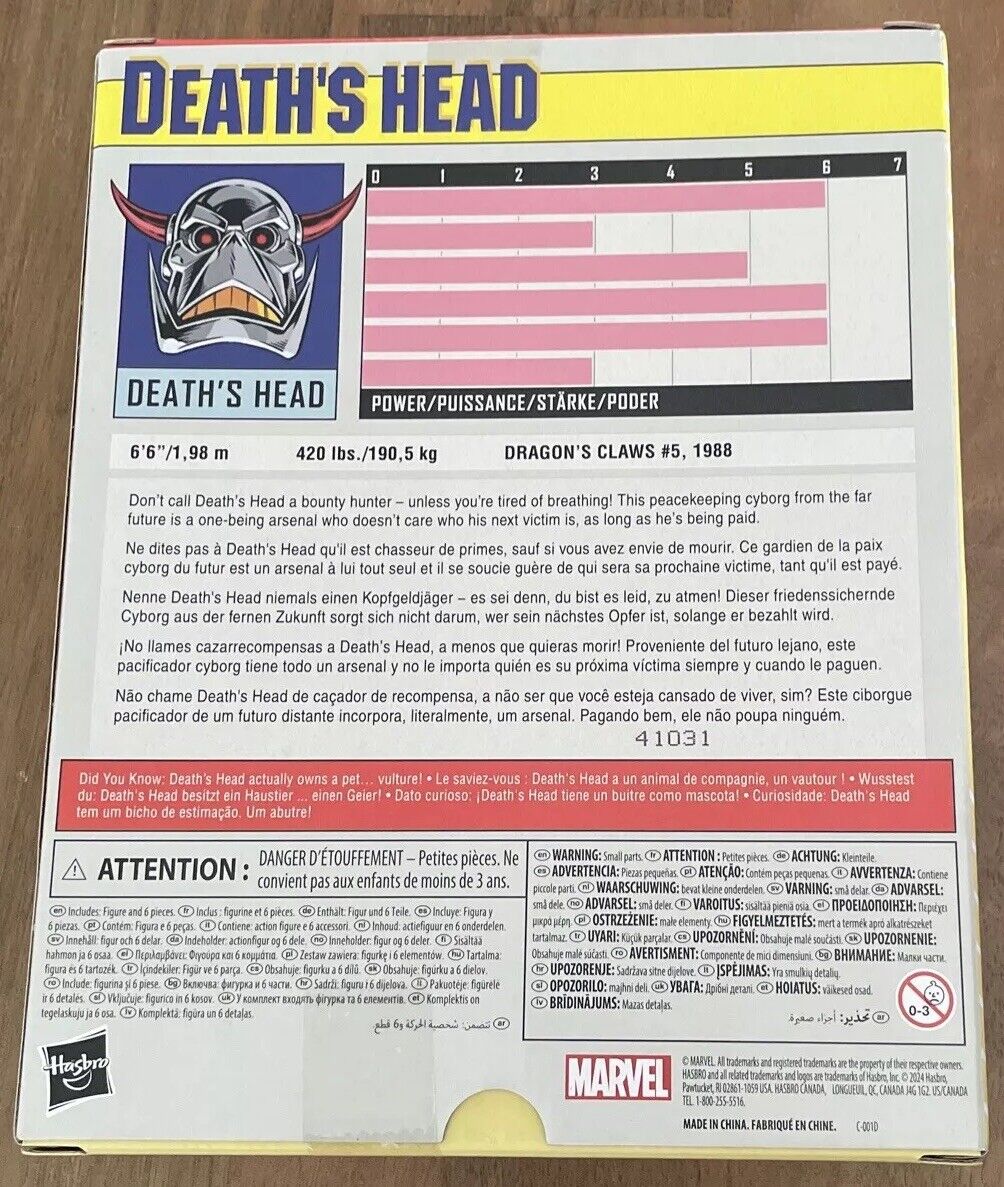 Marvel Legends Series Death's Head, Deluxe Comics Collectible 6-Inch Action Figure (SDCC 2024 Exclusive)