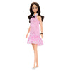 Barbie Fashionistas Doll #224 with Black Wavy Hair, Pink Gingham Dress & Accessories, 65th Anniversary Collectible Fashion Doll