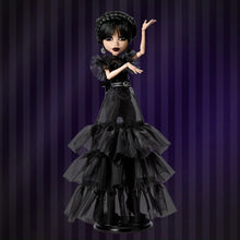 Load image into Gallery viewer, Monster High Wednesday Doll, Rave’N Wednesday Collectible in Black Gothic Gown
