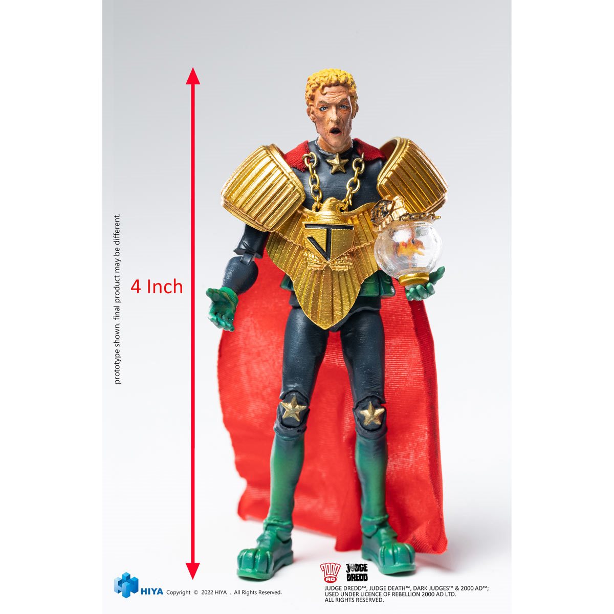 Hiya Toys 2000 AD Judge Dredd Chief Judge Caligula 1:18 Scale Action Figure New