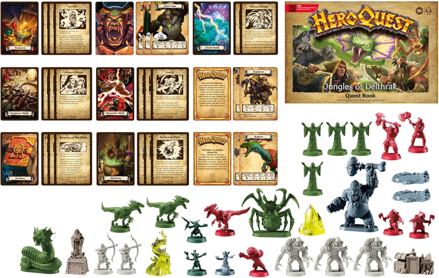 Avalon Hill HeroQuest Jungles of Delthrak Quest Pack | Roleplaying Games | Ages 14+ | 2 to 5 Players | Requires HeroQuest Game System to Play